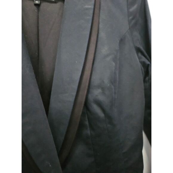 Vintage y2k 90's Guess Black Blue Tuxedo-Collar Blazer Single Button Y2K Size 6 - Picture 5 of 12